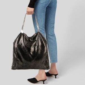 Stella McCartney Large Falabella Tote (shiny chamois)